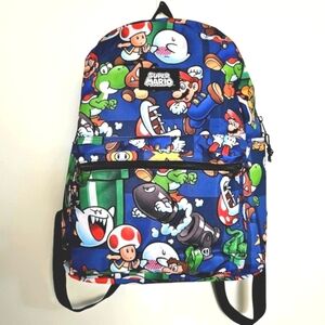 Kids Super Mario Nintendo Full Size Graphic Print Bookbag